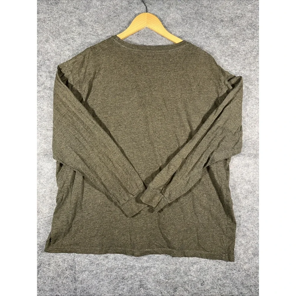 Polo Ralph Lauren‎ T-Shirt Mens 2XL Green with Orange Pony Long Sleeve